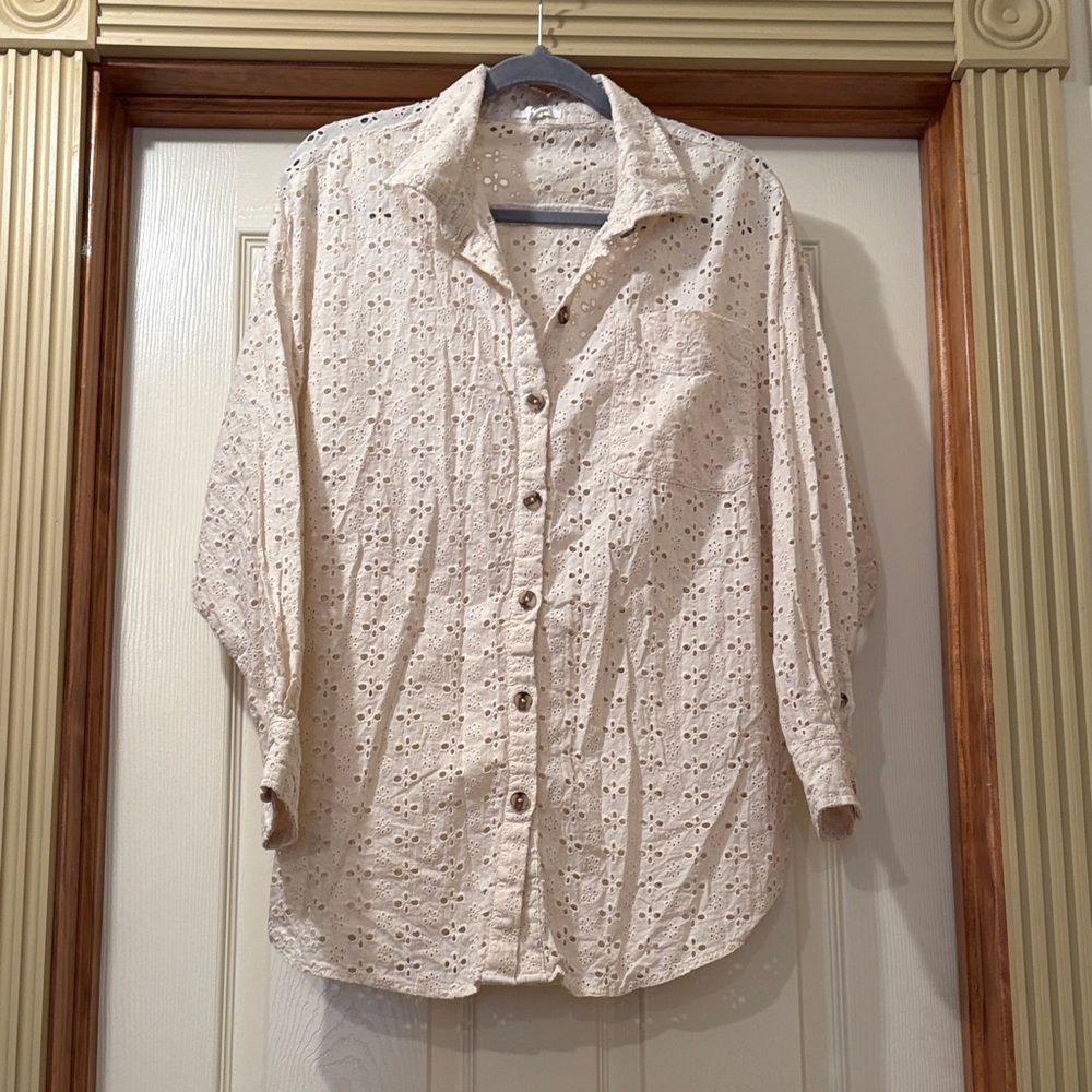 Maurices Cream Button Down Shirt